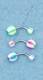 PIERCING BANANA ACCIAIO E SFERE ACRILICO COLORATE,