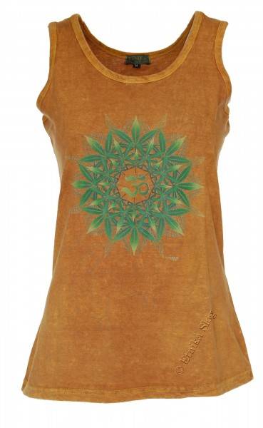 CANOTTA DONNA IN COTONE STONE WASHED CON STAMPA.b