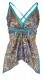 TOP IN SATIN STAMPATO A PUNTE, CON SPALLINE STRETT