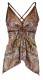 TOP IN SATIN STAMPATO A PUNTE, CON SPALLINE STRETT