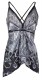 TOP IN SATIN STAMPATO A PUNTE, CON SPALLINE STRETT