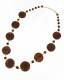 COLLANA IN VETRO, DISCHI PIATTI E PALLINE CHIUSURA