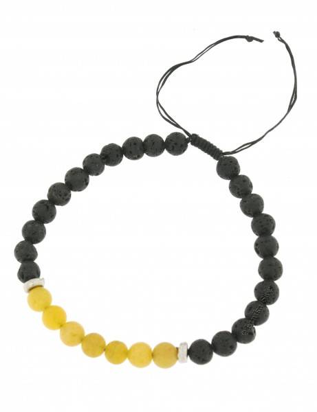 BRACCIALETTO SFERE MM 6,5 IN PIETRA LAVICA E 7 SFE