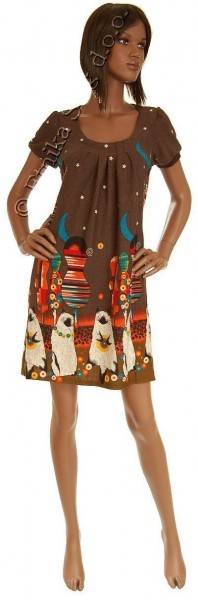VESTITO CON MANICHE CORTE IN TESSUTO CON ELASTAN,
