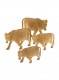 FIGURE ANIMALI IN LEGNO INTAGLIATO.SET DA 4