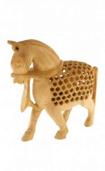 FIGURA ANIMALE TRAFORATO LEGNO DI CEDRO.&nbsp; DI