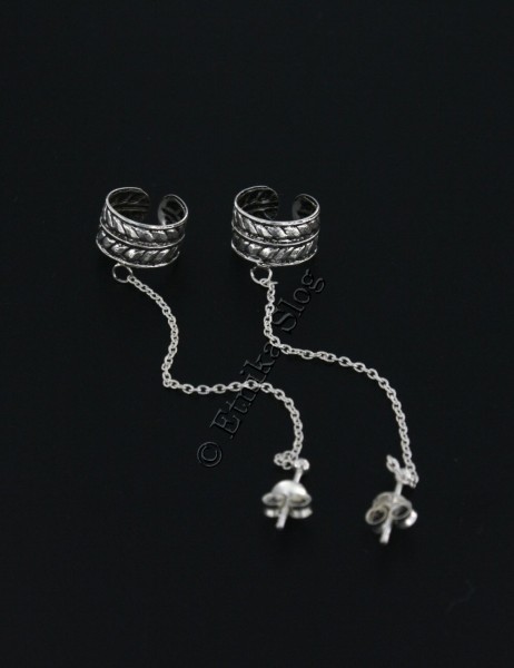 ORECCHINI ARGENTO CON CATENELLA DIAMETRO 11 MM , S