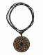 COLLANA&nbsp;IN CORDONCINO CON PENDENTE&nbsp;TONDO IN EBANO