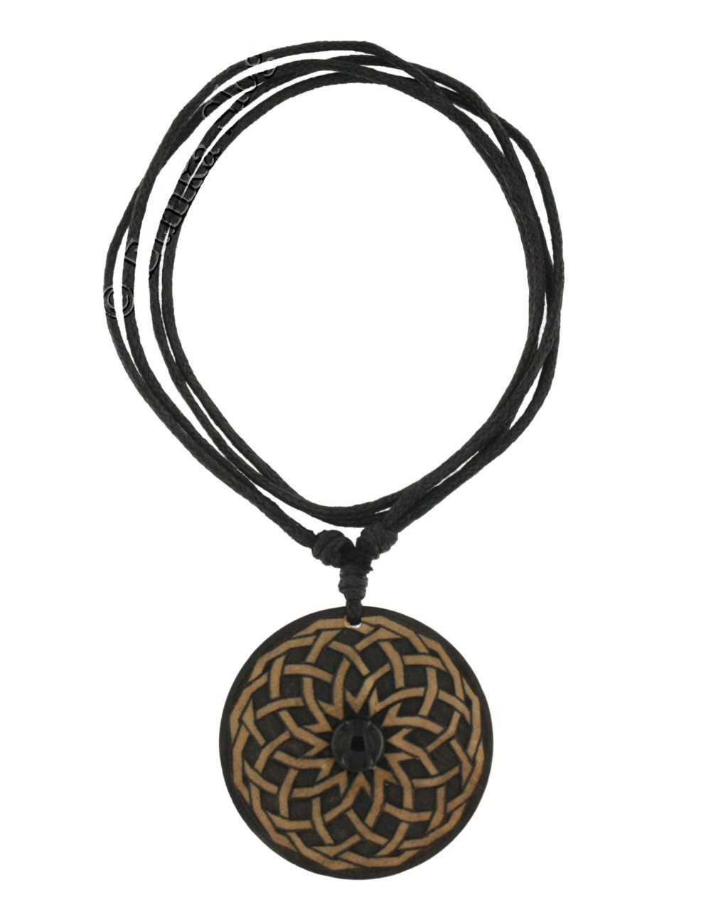 COLLANA IN CORDONCINO CON PENDENTE TONDO IN EBANO COLLANA IN CORDONCINO CON PENDENTE TONDO IN EBANO