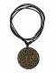 COLLANA&nbsp;IN CORDONCINO CON PENDENTE&nbsp;TONDO IN EBANO&nbsp;