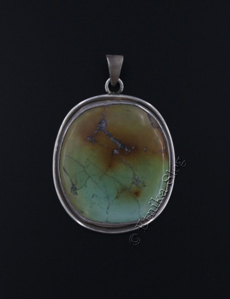 PENDENTE IN ARGENTO CON PIETRA PREZIOSA.ALTE