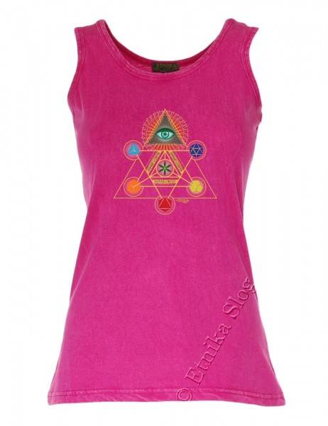 CANOTTA DONNA IN COTONE STONE WASHED CON STAMPA.b