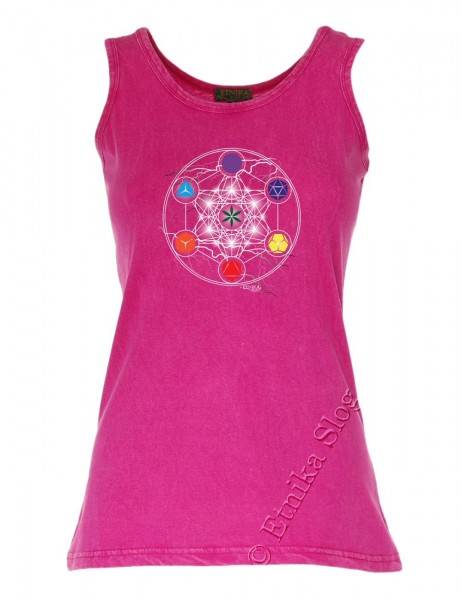 CANOTTA DONNA IN COTONE STONE WASHED CON STAMPA.b