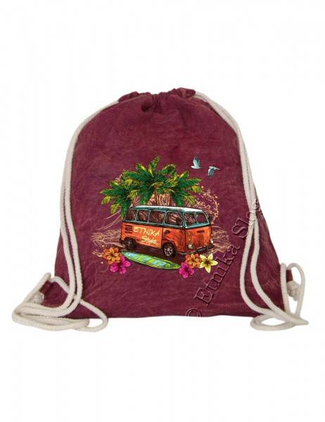 ZAINO SACCO IN COTONE STONE WASHED CON&nbsp;STAMPA ETN