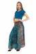 VESTITO/GONNA LUNGA IN COTONE E VISCOSA, LACCI A C