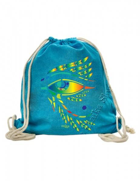 ZAINO SACCO IN COTONE STONE WASHED CON&nbsp;STAMPA OCCH