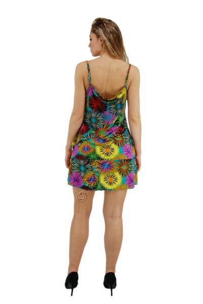 VESTITO CORTO SMANICATO IN MAGLINA DI COTONE E VIS