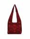 BORSA DA SPALLA IN LANA COTTA RICAMATA CON PERLINE