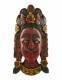 MASCHERA IN LEGNO NEPALESE INTAGLIATA E DIPINTA A