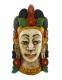 MASCHERA IN LEGNO NEPALESE INTAGLIATA E DIPINTA A