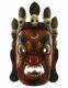 MASCHERA IN LEGNO NEPALESE INTAGLIATA E DIPINTA A