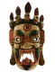 MASCHERA IN LEGNO NEPALESE INTAGLIATA E DIPINTA A