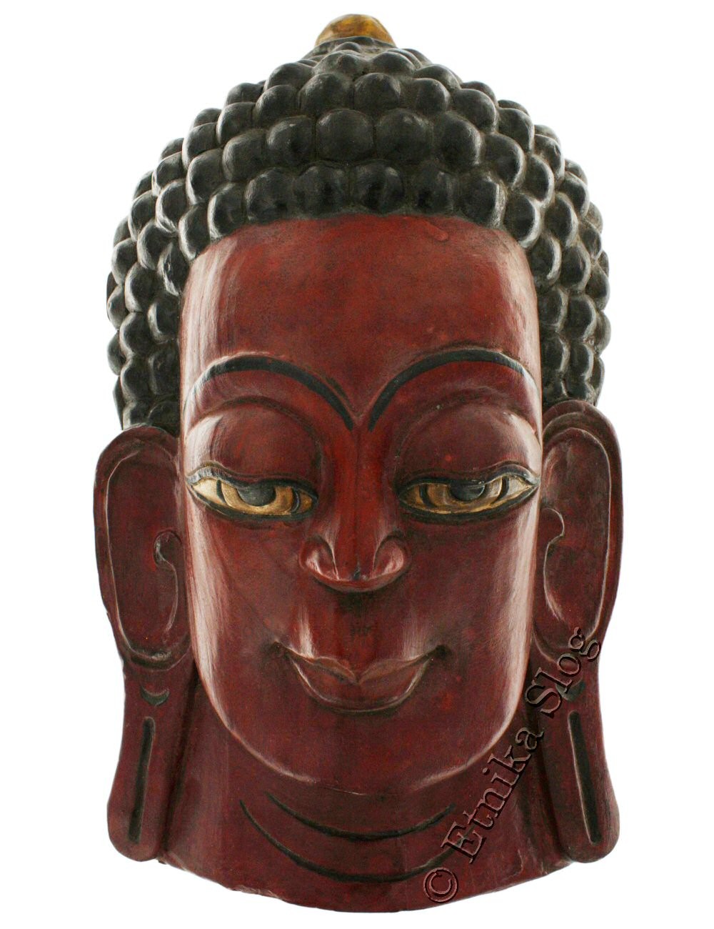 MASCHERA IN LEGNO NEPALESE INTAGLIATA E DIPINTA A MASCHERA IN LEGNO NEPALESE INTAGLIATA E DIPINTA A