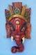 MASCHERA IN LEGNO NEPALESE INTAGLIATA A MANO,CIRCA