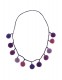 COLLANA CORTA IN LANA COTTA FILO CON PALLINE PENDE
