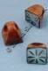 ANELLO QUADRATO IN LEGNO E CONCHIGLIA.DISPON