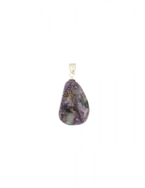 PENDENTE IN PIETRA DURA CON GANCETTO IN ARGENTO.b