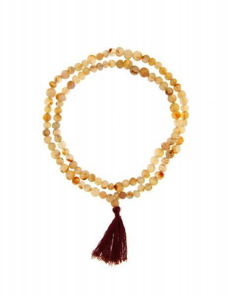 COLLANA IN PIETRA DURA 107 PERLE -&nbsp;QUARZO ROSSO -