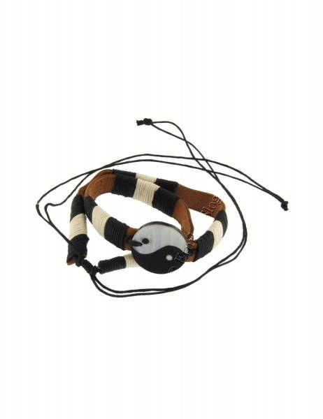 BIGIOTTERIA COLLANA INDONESIANA IN PELLE E COTONE