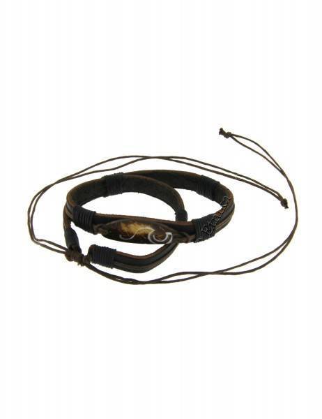 BIGIOTTERIA COLLANA INDONESIANA IN PELLE E COTONE