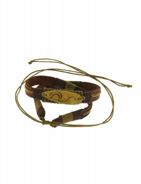 BIGIOTTERIA COLLANA INDONESIANA IN PELLE E COTONE