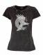 T-SHIRT DONNA IN COTONE STONEWASHED CON STAMPAbr