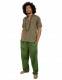 PANTALONE IN COTONE LEGGERO TINTA UNITA CANGIANTE,