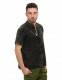 CAMICIA MANICA CORTA IN COTONE STONE WASHED, COLLO