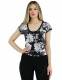 TOP MAGLINA IN COTONE E VISCOSA, CON MANICA CORTA,