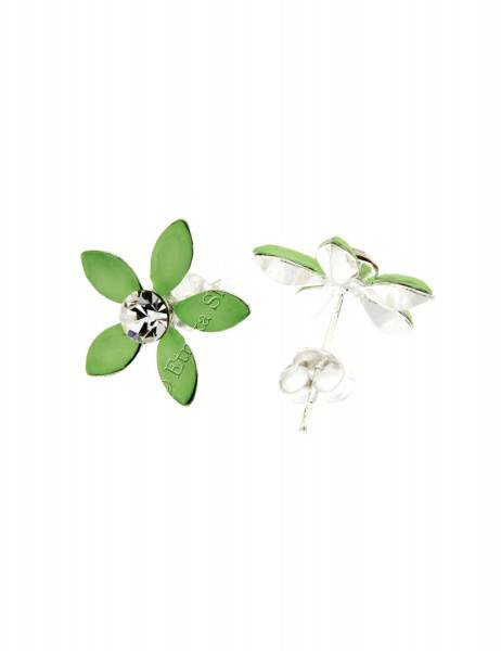 ORECCHINI IN ARGENTO A FIORE CON ATTACCO A FARFALL