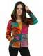 FELPA IN COTONE PATCHWORK STONEWASH, CON CAPPUCCIO