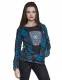 FELPA IN COTONE PATCHWORK STONEWASH, CON CAPPUCCIO