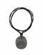 COLLANA CORDONCINO NERO CON PENDENTE IN PIETRA DUR