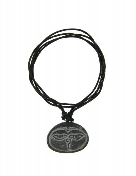 COLLANA CORDONCINO NERO CON PENDENTE IN PIETRA DUR