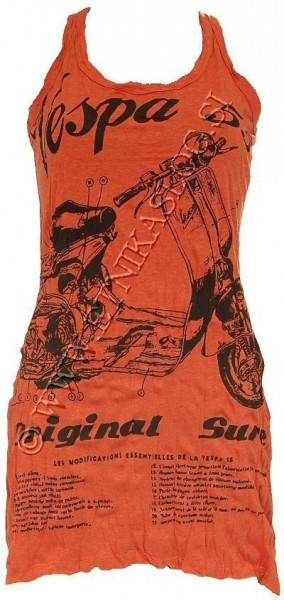 VESTITO DA DONNA IN COTONE,SENZA MANICHE, EFFETTO