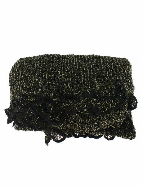 PONCHO A PUNTA IN&nbsp;VISCOSA E FILO LUREX&nbsp;ORO