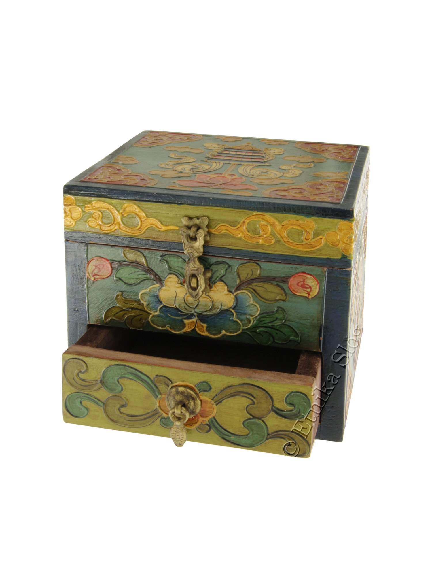 SCATOLA BAULETTO IN LEGNO DECORATO. DIMENSIO SCATOLA BAULETTO IN LEGNO DECORATO. DIMENSIO