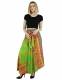 VESTITO/GONNA LUNGA IN COTONE E VISCOSA, LACCI A C