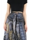 VESTITO/GONNA LUNGA IN COTONE E VISCOSA, LACCI A C