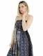 VESTITO/GONNA LUNGA IN COTONE E VISCOSA, LACCI A C